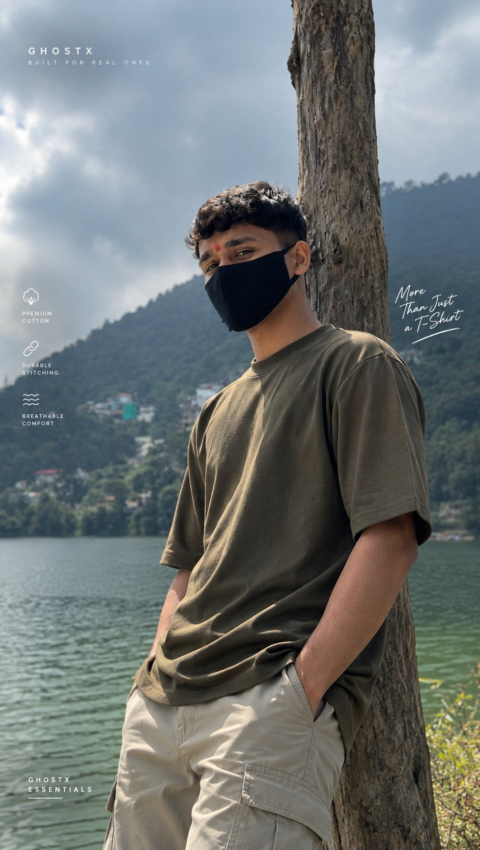 GHOSTX Field Green Half-Sleeve T-Shirt